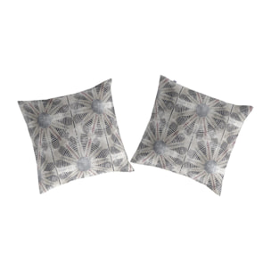 2 Fundas de almohada ABU 65x65 cm - gris - 100% algodón -