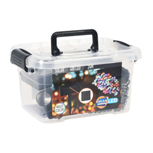 Guirnalda de luz led solar multicolor con 400 leds y panel solar policristalino