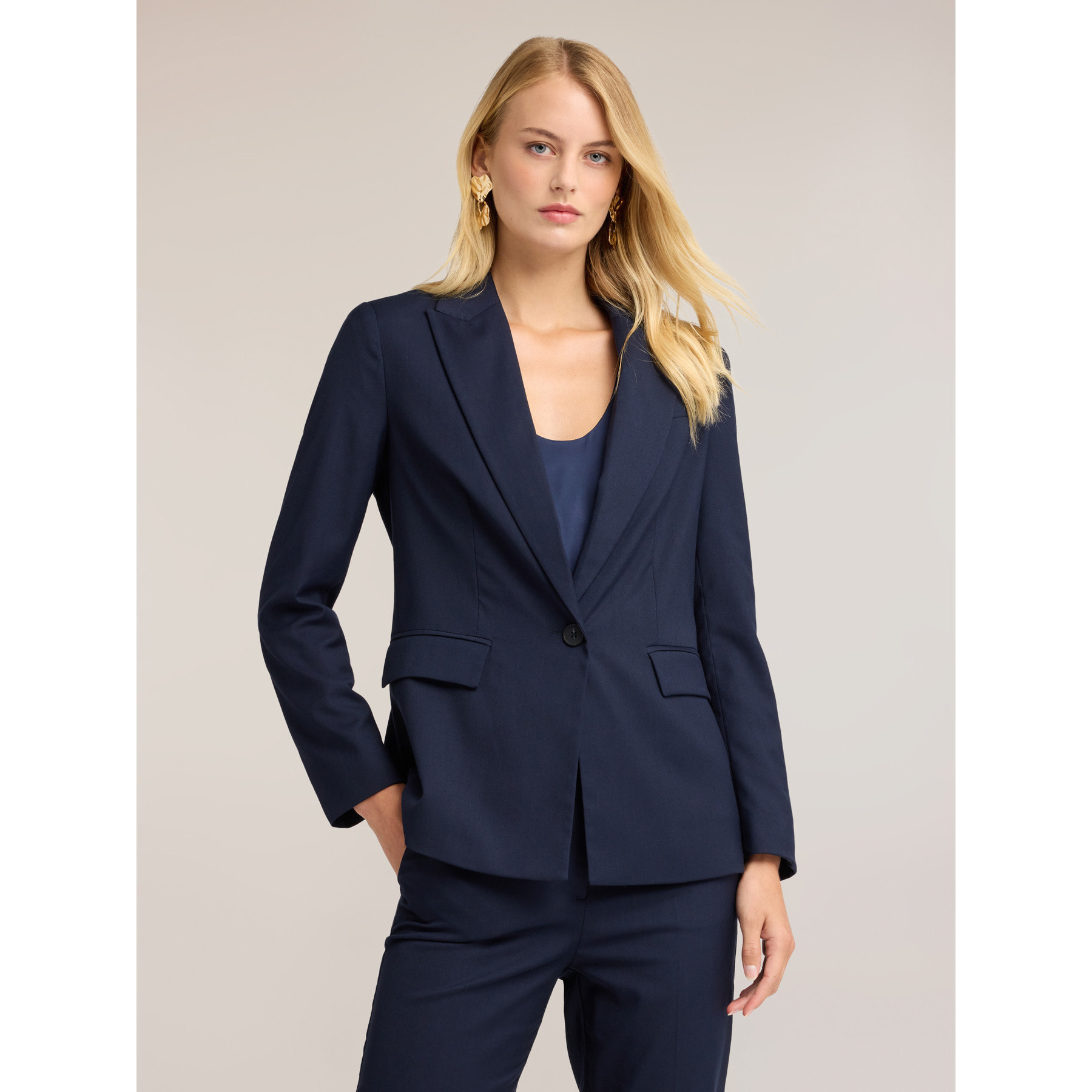 Motivi - Blazer de cady con botonadura sencilla - Azul