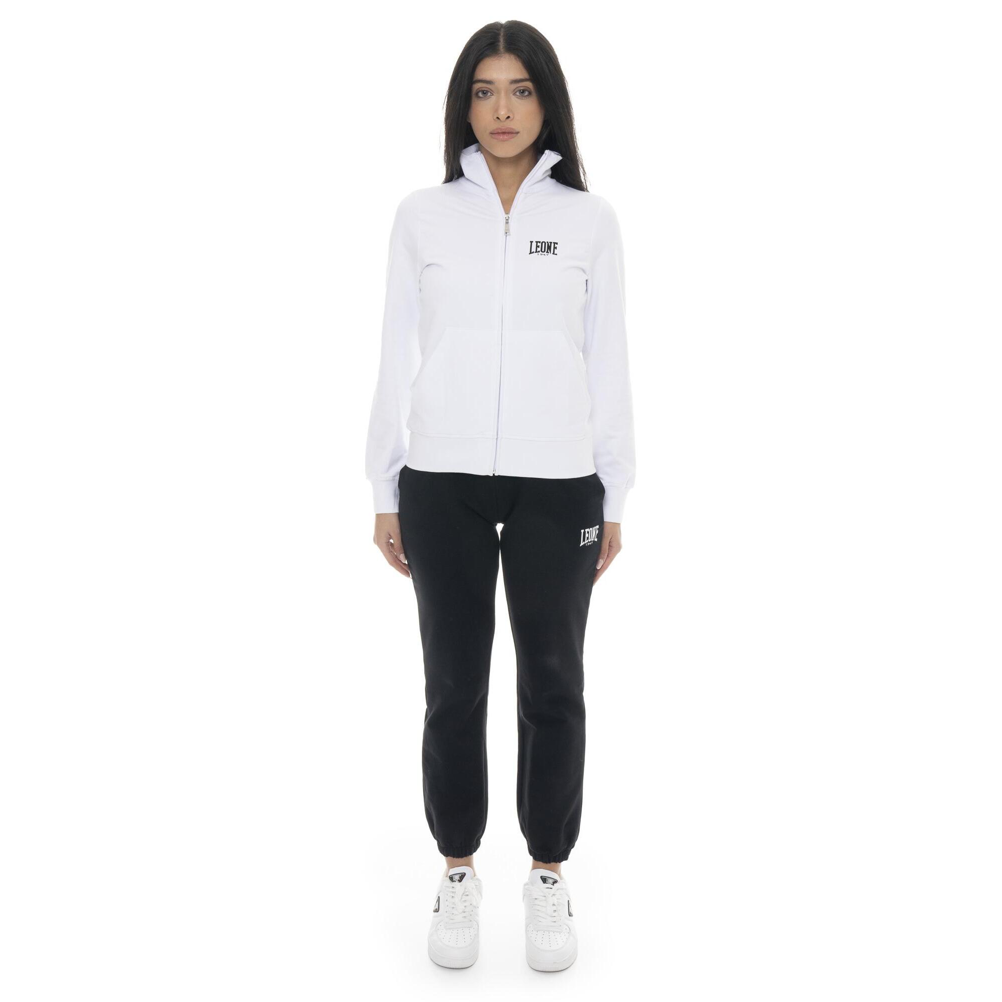 Chándal de algodón con cremallera y cuello para mujer Leone Spring Vibes