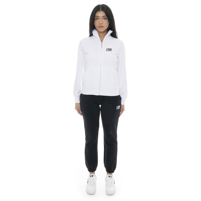 Chándal de algodón con cremallera y cuello para mujer Leone Spring Vibes