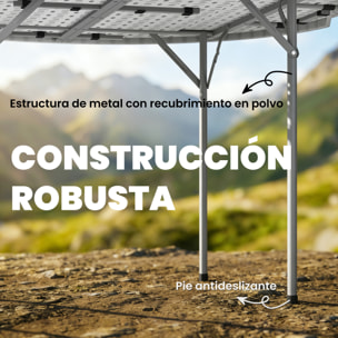 Mesa Plegable Camping, 120x120x74 cm, Mesa Plegable Portátil Ligera con Encimera de HDPE, Almohadillas Antideslizantes, Marco Metálico, para Acampar, Senderismo, Playa, Blanco