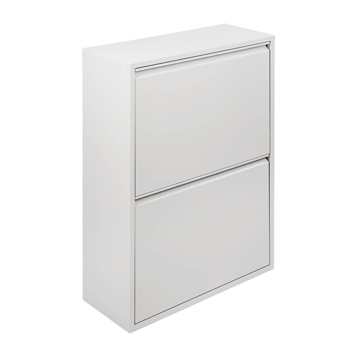 Pattumiera AnuKhatun, Cestino portarifiuti, Bidone per raccolta differenziata, Mobile per spazzatura, 60x25 h93 cm, Bianco