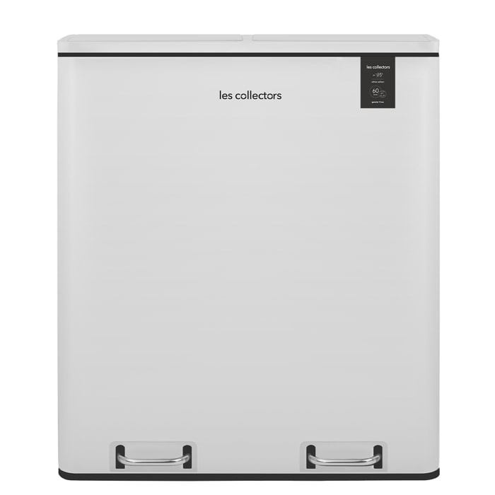 Papelera de reciclaje a pedal N°918 Les Collectors, 60 L, Cierre silencioso, Blanco