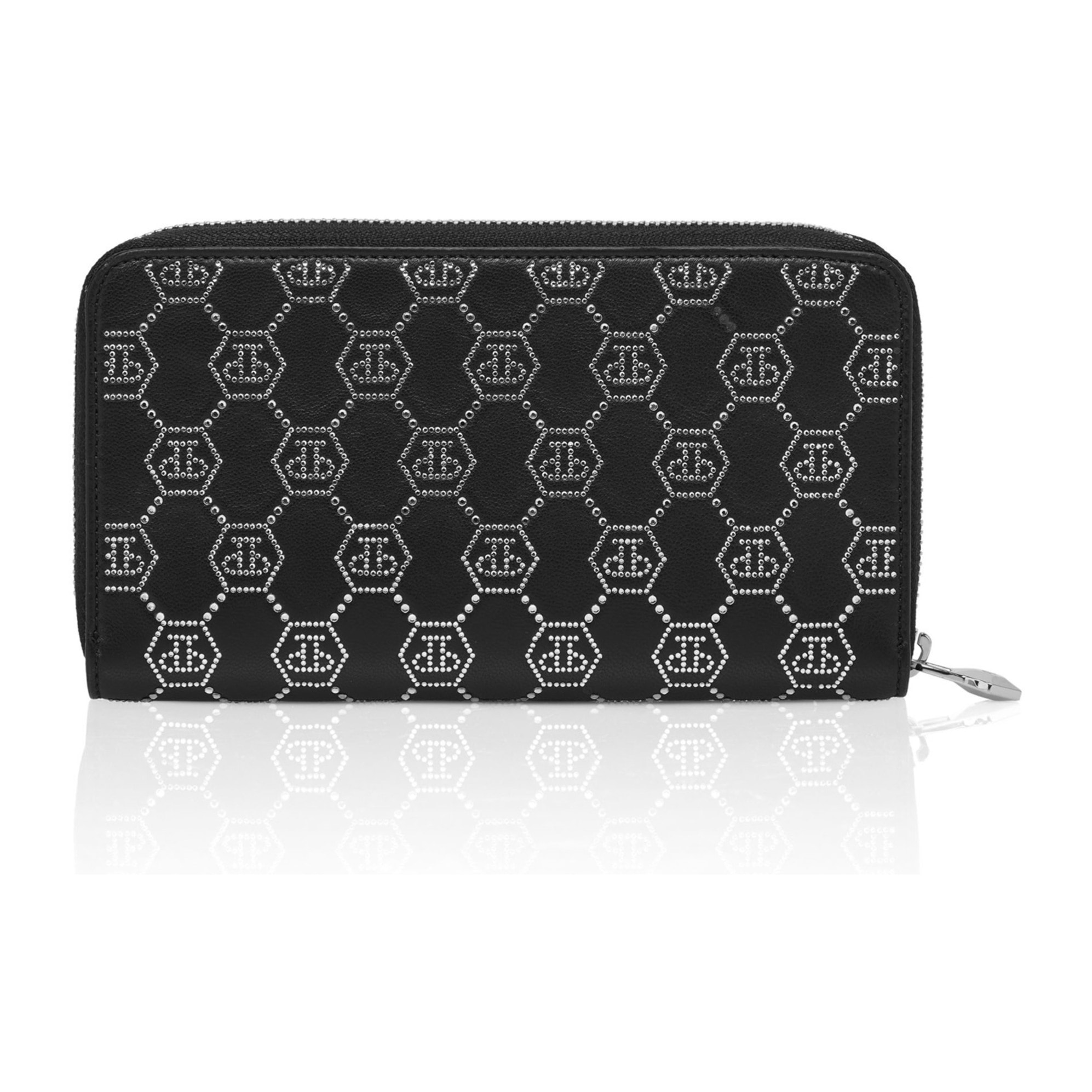 PHILIPP PLEIN Cartera con cremallera central MONOGRAM