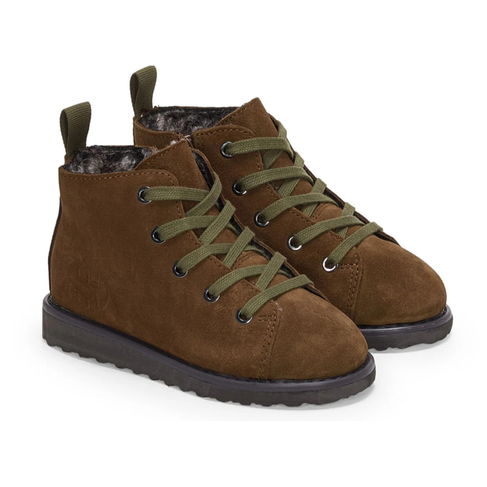 Stivaletti Superga Bambino/a Marrone 3008 Kids Lace-Up Boot Suede