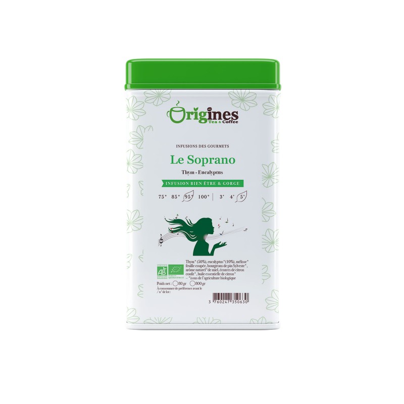 Soprano - Infusion Bio Thym et Mélisse - Boîte Métal 80g