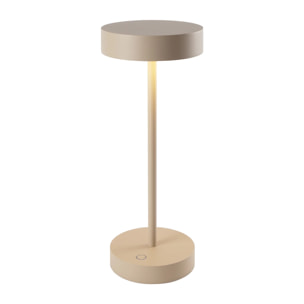Lampe de table sans fil dimmable en aluminium beige LED SANDY MINI SAND H25 cm