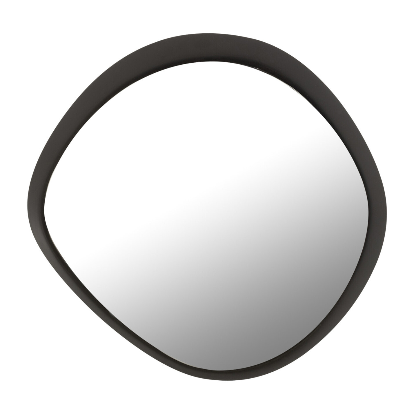 J-Line miroir Mural Rond - métal/verre - noir - small - 60.5 x 58 cm