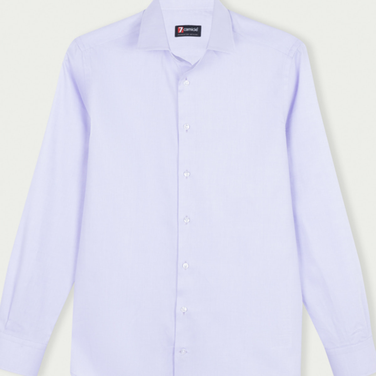Camicia Uomo 1 Bottone Francese Slim Cotone Unito Lilla