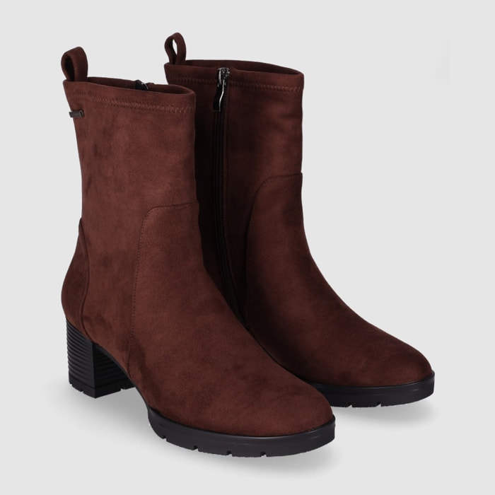 Botines de Tejido - Marron - Tacón: 5 cm