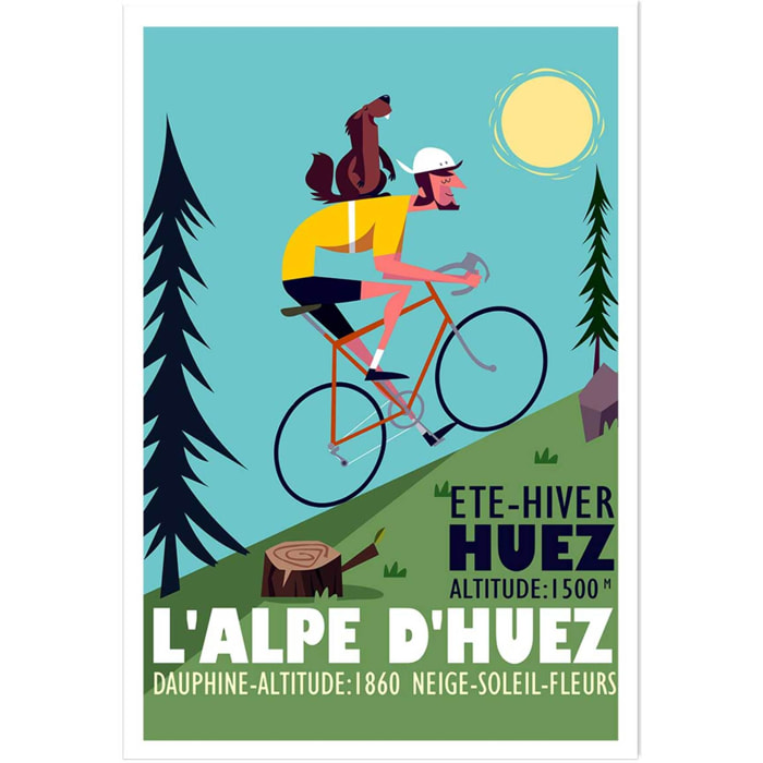 Poster de la montée de l'alpe d'huez Affiche seule