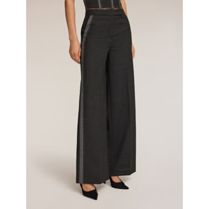 Motivi - Pantalones palazzo con banda lateral - Gris