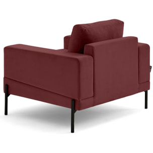 Isaure - fauteuil en velours - Bordeaux