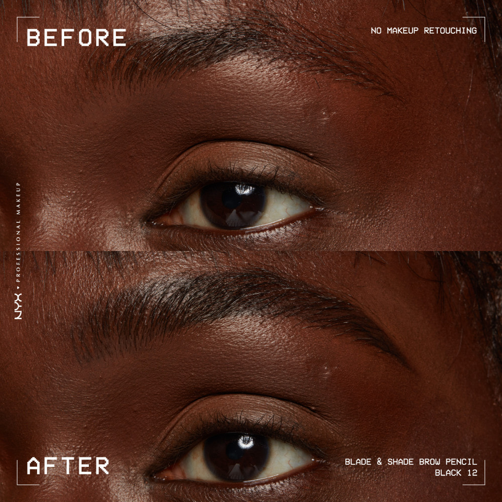 NYX Professional Makeup Blade & Shade, Crayon sourcils double embout, tenue jusqu'à 16h, Black