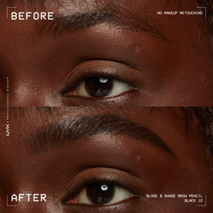 NYX Professional Makeup Blade & Shade, Crayon sourcils double embout, tenue jusqu'à 16h, Black