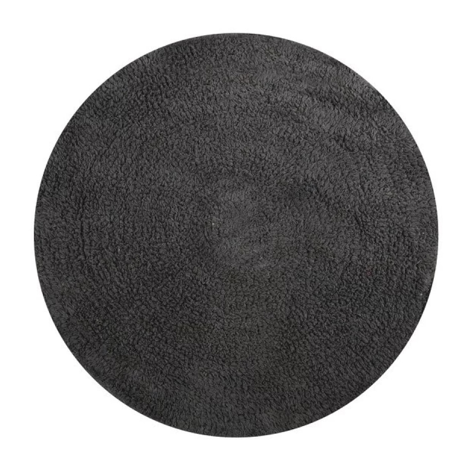 Tapis de bain en Coton Rond Ø57Cm Gris Anthracite MSV