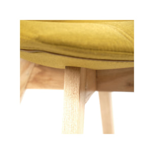 Chaise en tissu dossier avec piétement en bois massif - DEB
