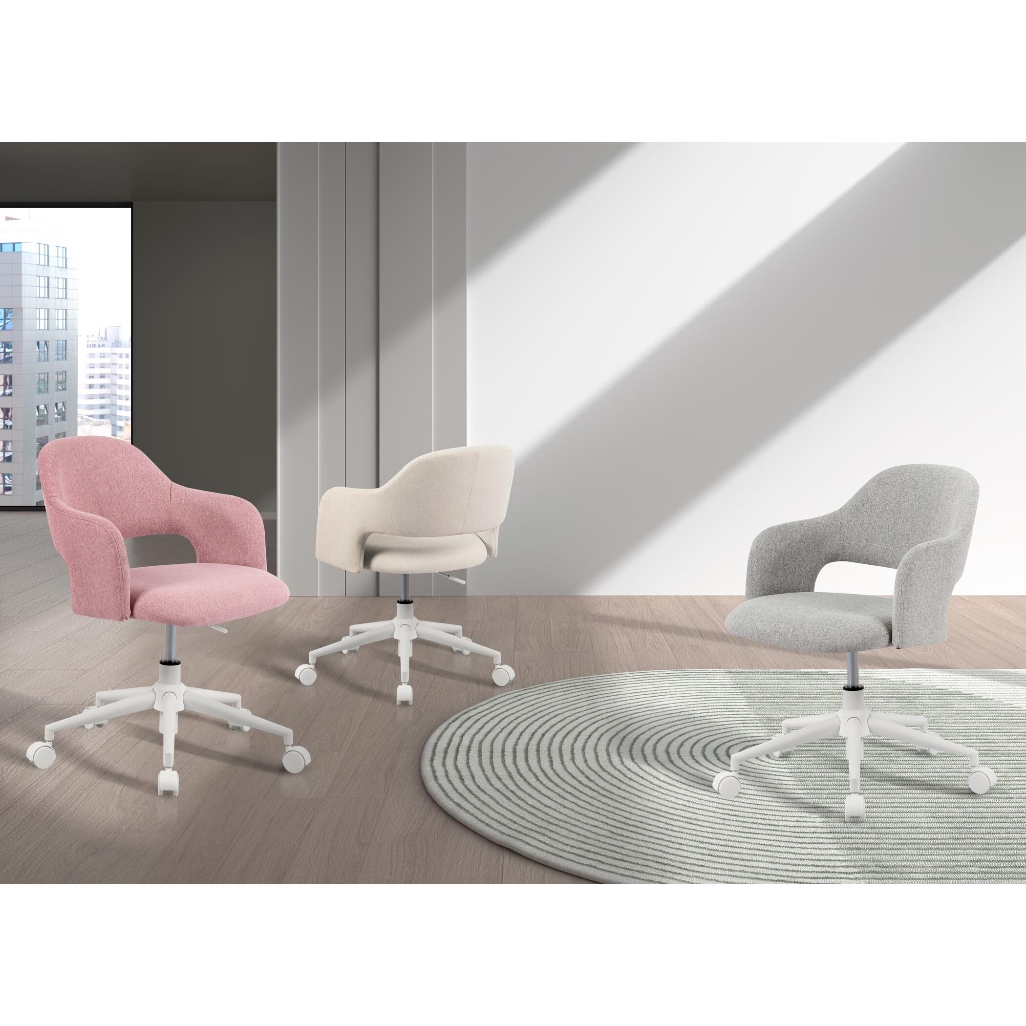 Silla de estudio Mia tela gris 81x58x58 cm