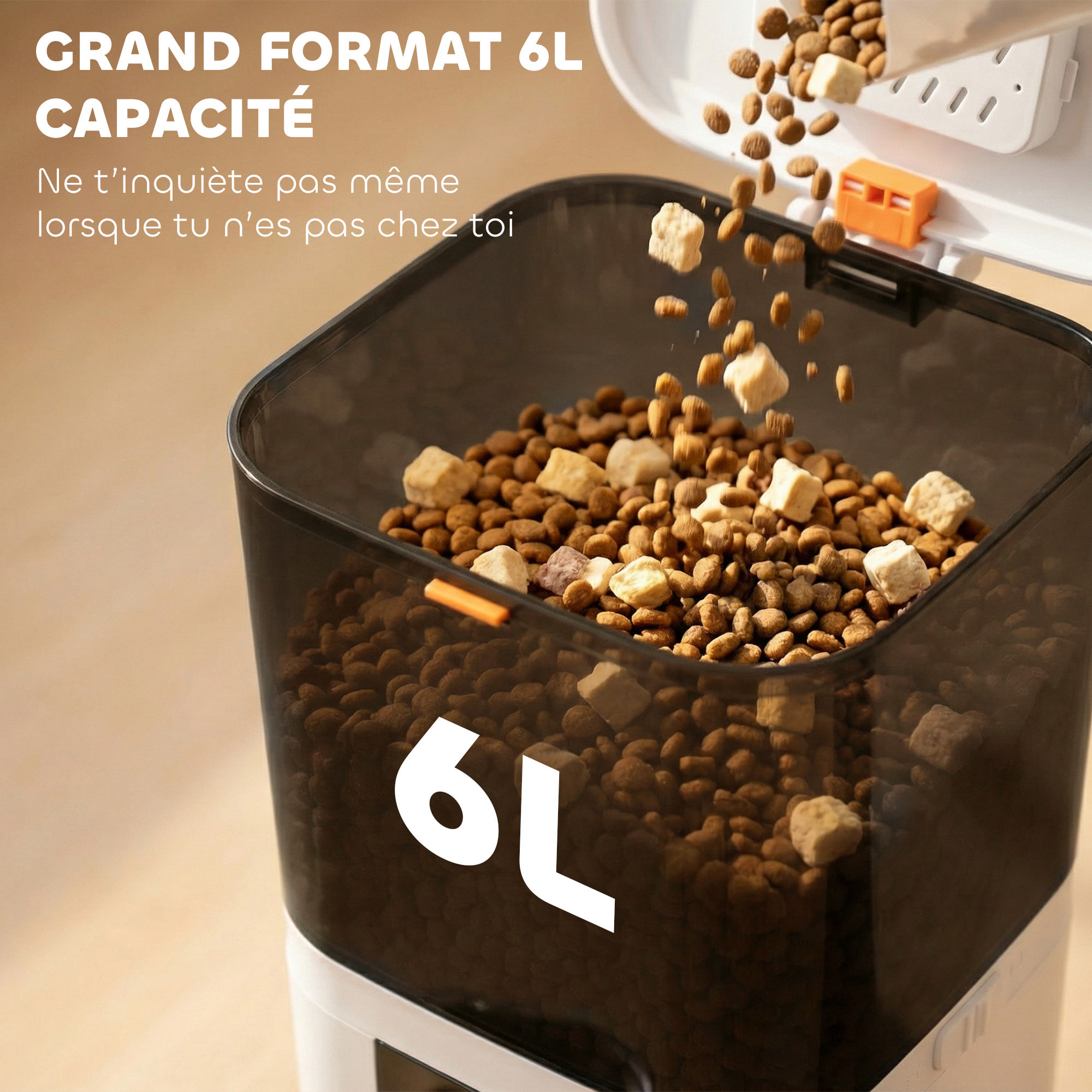 Distributeur automatique croquettes chat 6L 2 gamelles acier inox