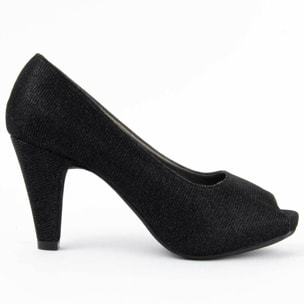 Zapato De Tacón - Negro - Altura: 8 Cm
