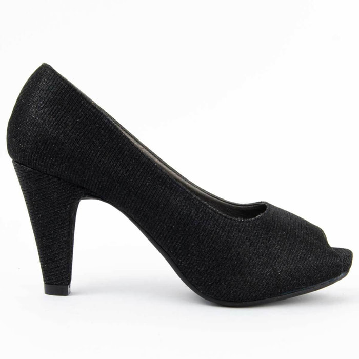 Zapato De Tacón - Negro - Altura: 8 Cm