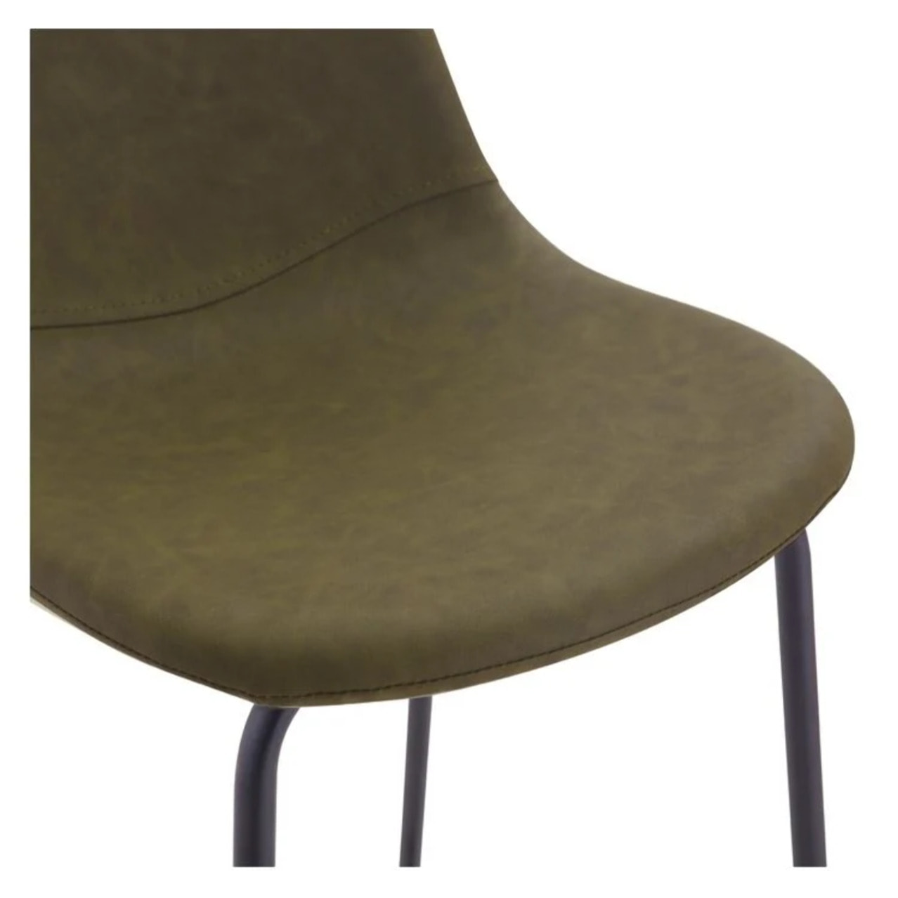 Lot de 2 chaises pour îlot central 65 cm en cuir synthétique kaki - Henrik