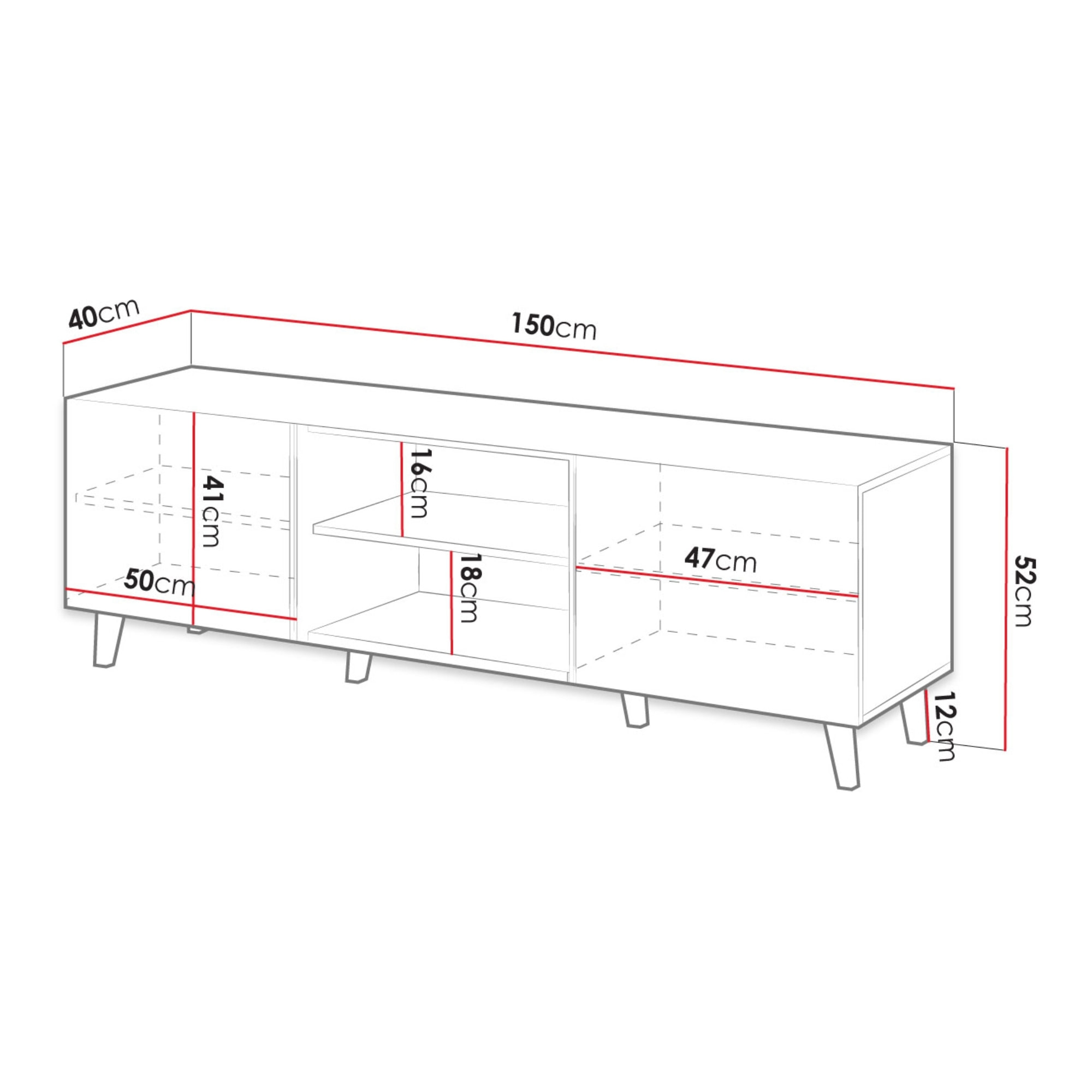 Come - meuble TV - bois - 150 cm - style contemporain - Bois