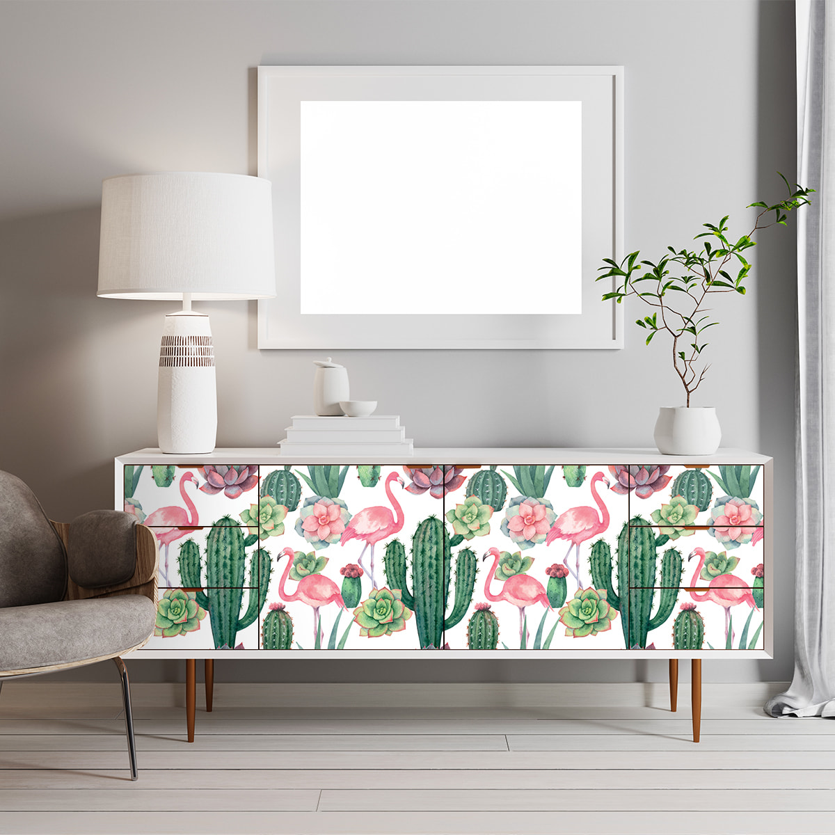 Sticker meuble tropical daisuke 60 x 90 cm