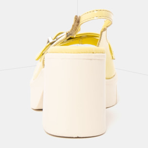 Sandalias con tacón 1994 SHINNY PALE YELLOW/ EIVISSA color Pale yellow