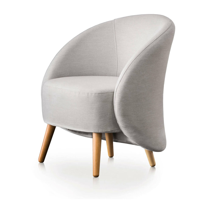 Poltrona Alla, Poltrona di design da salotto, 100% Made in Italy, Poltroncina relax in tessuto imbottito, Cm 70x60h80, Grigio