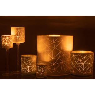 J-Line photophore Sur Pied Milano - verre - blanc/or - large