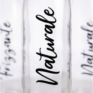 Set 6 bottiglie in vetro da 1 litro con tappo in acciaio inox, bottiglie per acqua naturale e frizzante, resistenti e riutilizzabili, design elegante per tavola e frigorifero, facili da pulire, ideali per casa ristorante e ufficio
