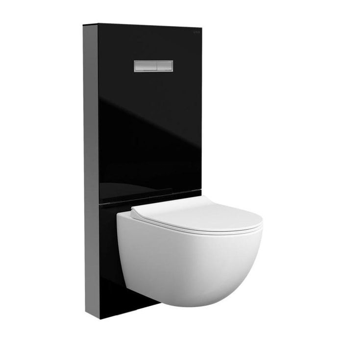 Vitrus Bâti-support en verre pour WC, 1140x518mm, Noir (770-5761-01)