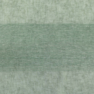 Voilage rayé fils chenille  - Effet lin - Vert