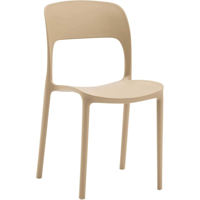 Set di 4 sedie SOUTH BEACH in polipropilene beige