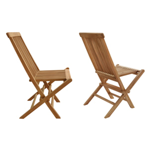 Lot de 8 chaises de jardin en teck LOMBOK