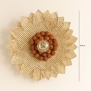 Applique murale en forme de fleur en bambou d50cm DAISY