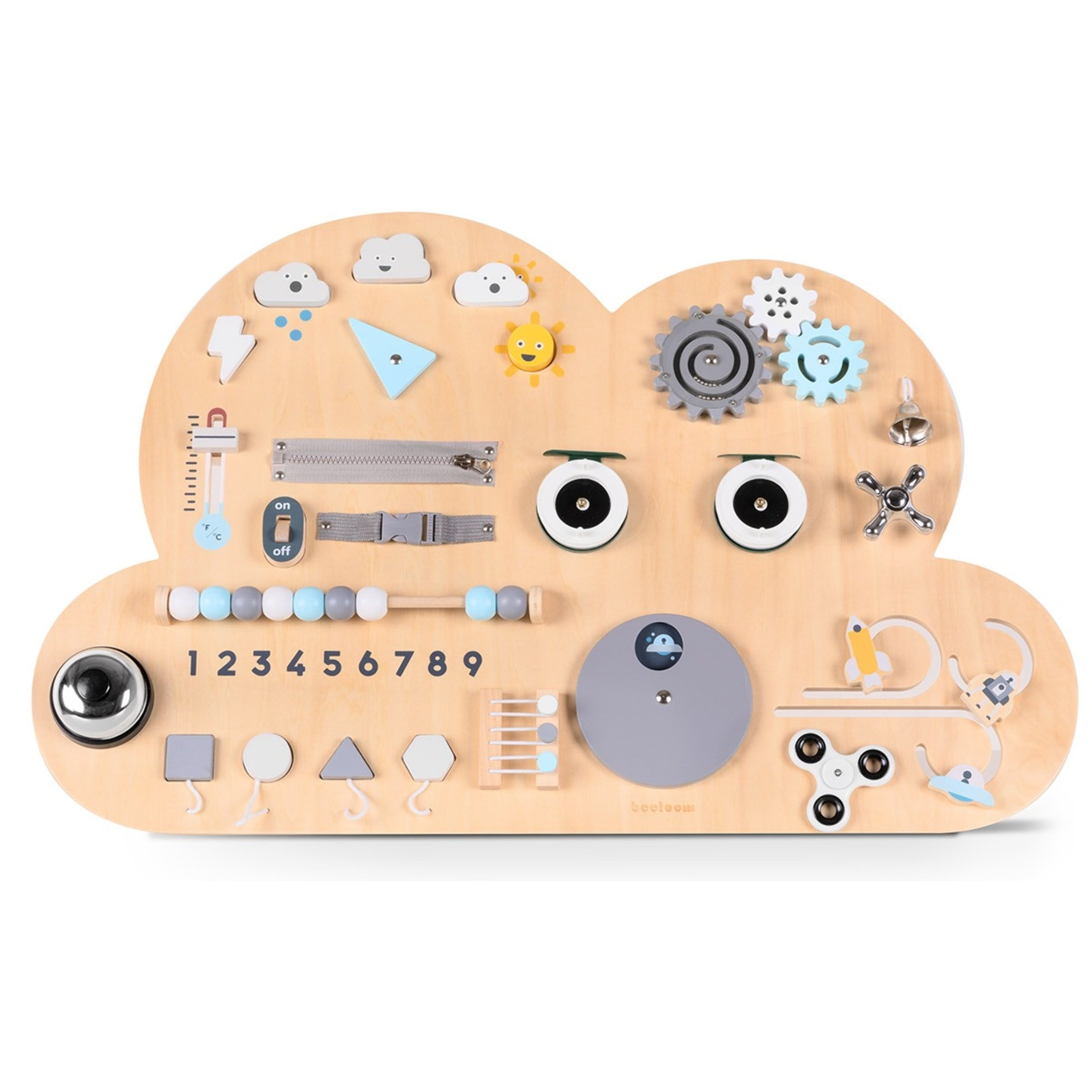 Tablero de actividades Montessori niños, cloud busy board, diseño nube