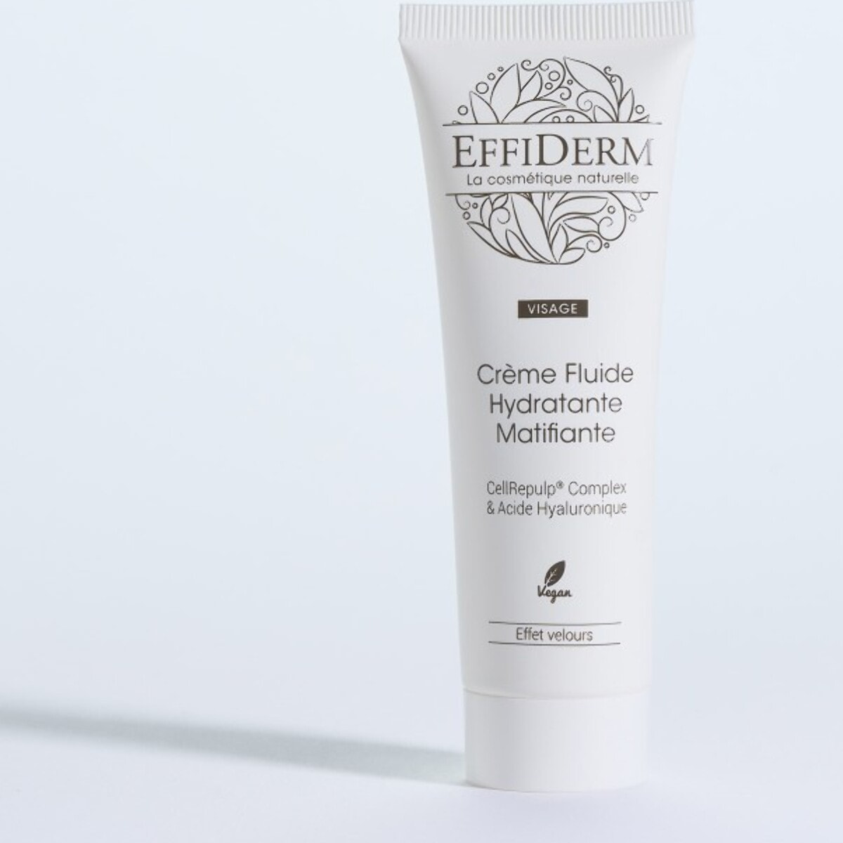 EFFIDERM - Crème fluide hydratante matifiante - Hydrate la peau en légèreté - Protège et régénère la peau - Texture fluide non grasse - Vegan - 50ml