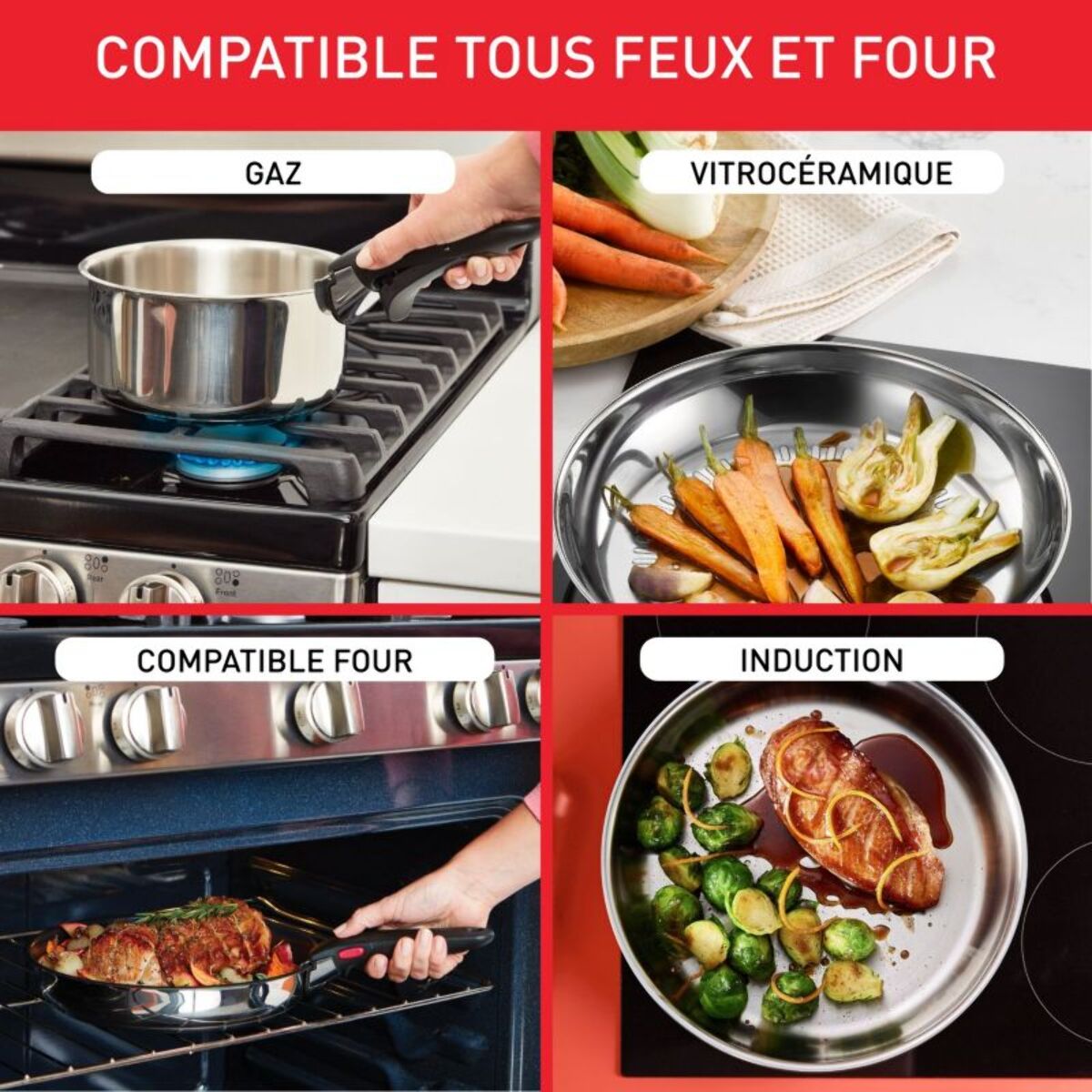 Batterie de cuisine TEFAL Ingenio Cook Eat 15 pcs L881SF04