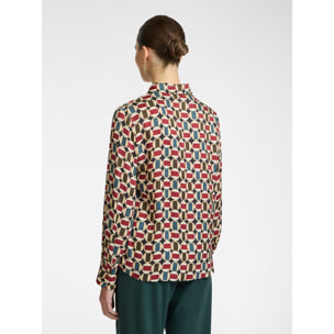 Elena Mirò - Camisa de viscosa estampada - Burgundy