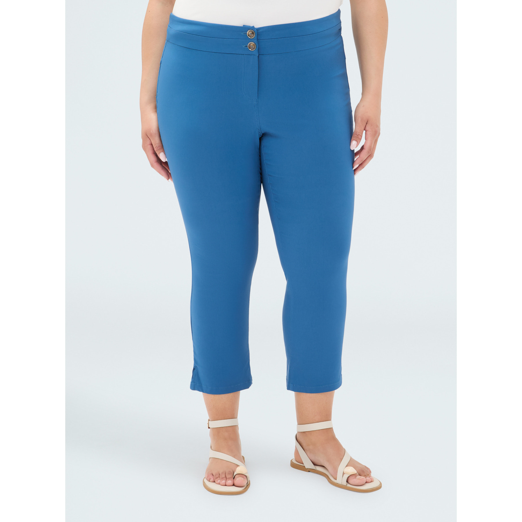 Fiorella Rubino - Pantalones Capri con aberturas - Petrol Blue