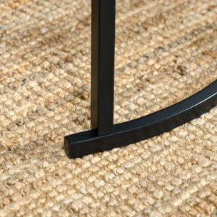 Juego de 2 Mesas Auxiliares Redondas Apilables Mesas Nidos Modernas con Encimera en Efecto de Mármol y Marco de Acero Ø60x46 cm y Ø40x40 cm Blanco