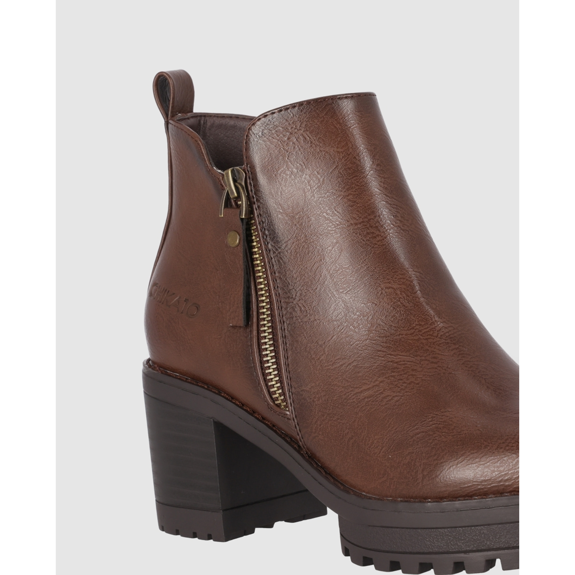 Botines - Marron - Tacón: Bajo