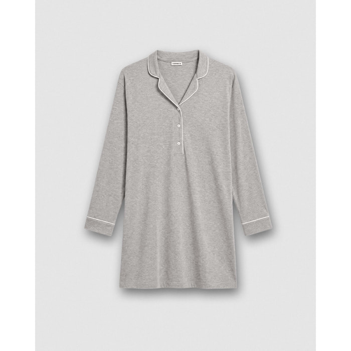 Camicia da notte da donna in maglia di viscosa, grigia