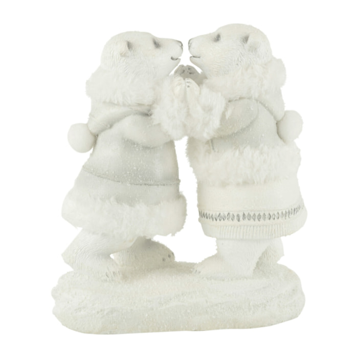 J-Line figurine Ours Polaire Couple - polyrésine - blanc/gris