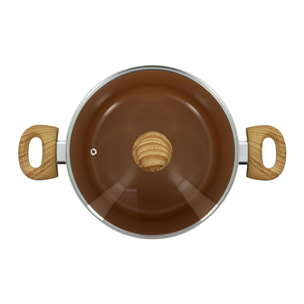 Faitout 24cm avec revêtement céramique noisette - tous feux COLORAMA