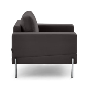 Isaure - fauteuil en velours - Gris foncé