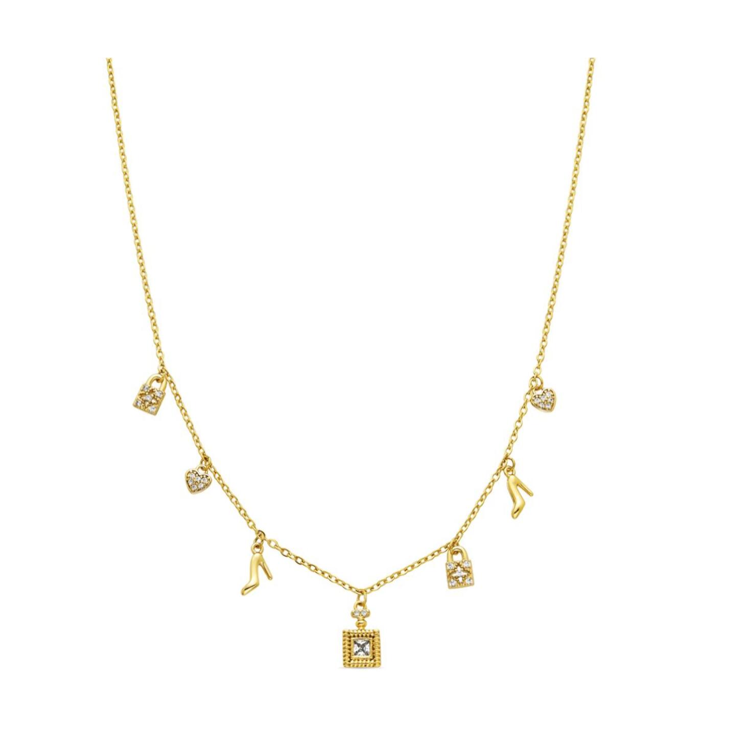 Collar con Circonita Brillante acabado oro 18k